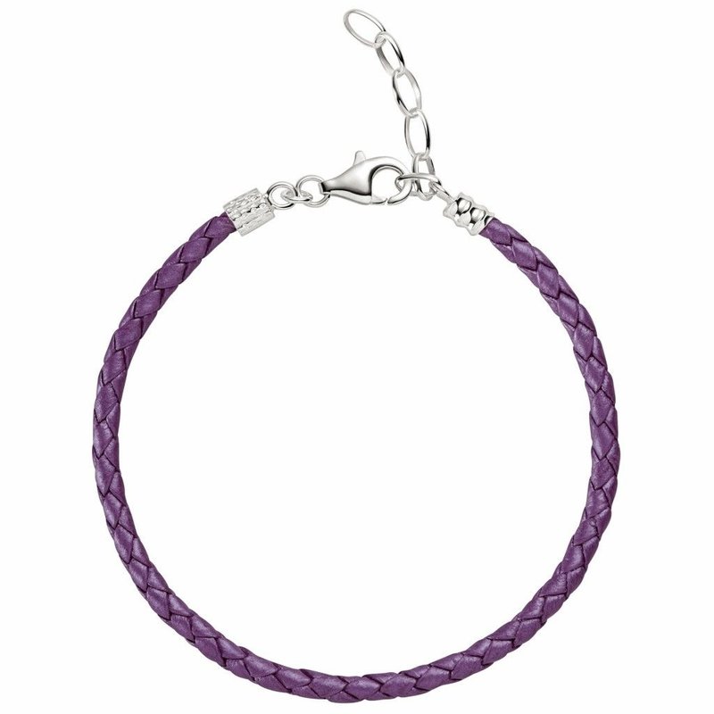 Chamilia One Size Purple Metallic Braided Leather Bracelet