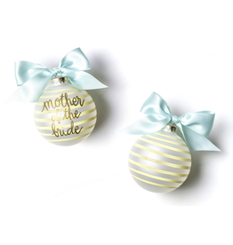 Mother of the Bride Stripe Glass Ornament