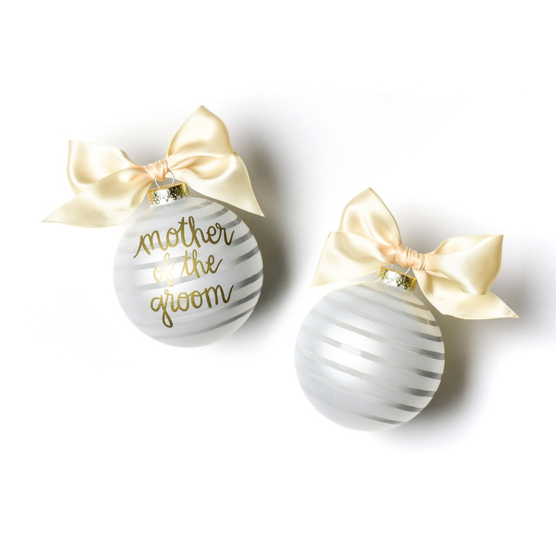 Coton Colors Mother of the Groom Stripe Glass Ornament