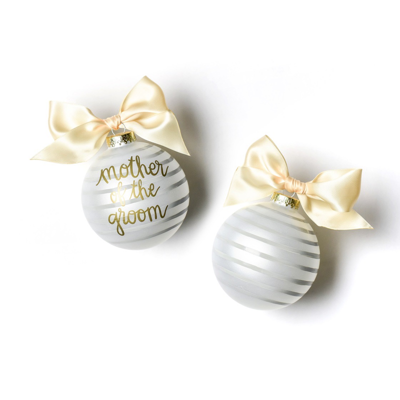 Mother of the Groom Stripe Glass Ornament