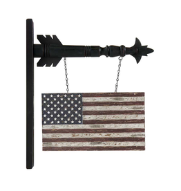 13" Distressed Brown Resin USA Flag Arrow Replacement