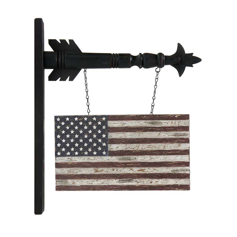 13" Distressed Brown Resin USA Flag Arrow Replacement