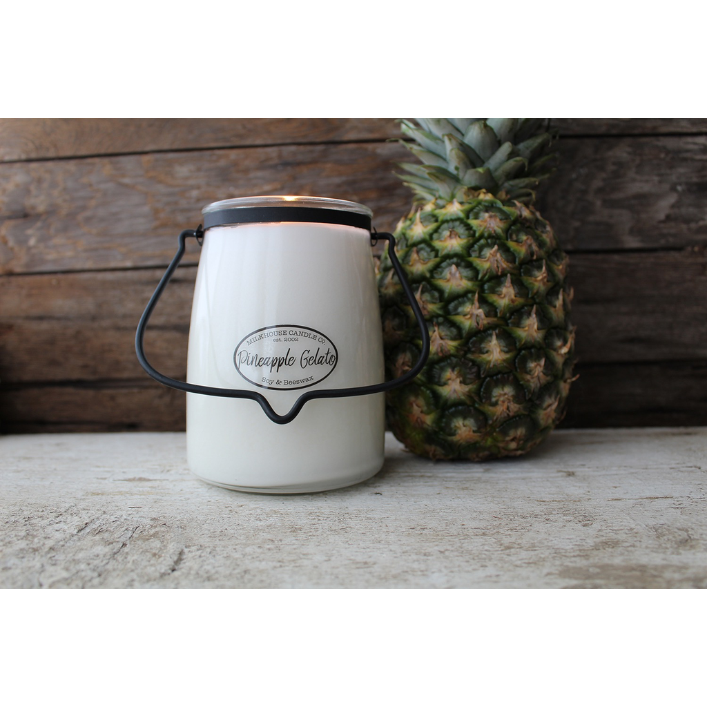 Milkhouse Candle Creamery Butter Jar 22 oz:  Pineapple Gelato