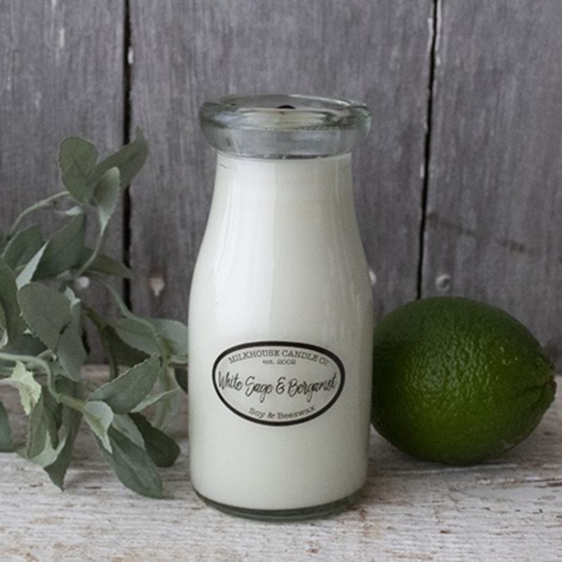 White Sage & Bergamot Milk Bottle Candle