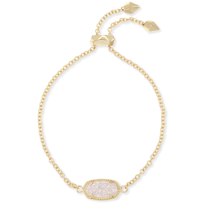 Elaina Adjustable Bracelet in Gold Iridescent Drusy