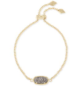 Elaina Adjustable Bracelet in Gold Platinum Drusy