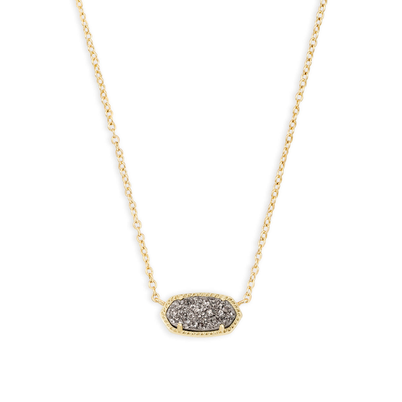 Elisa Necklace in Gold Platinum Drusy