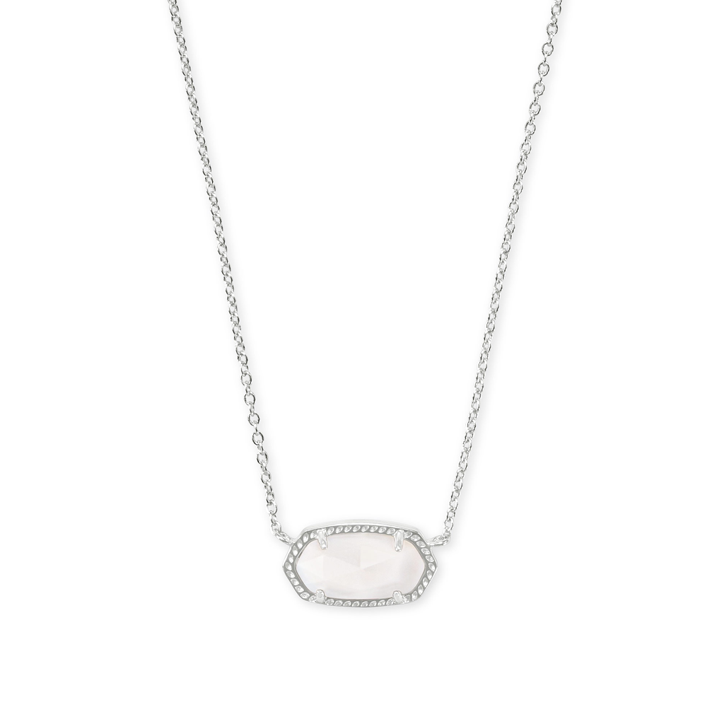 Kendra Scott Elisa Necklace in Silver Ivory Mother of Pearl