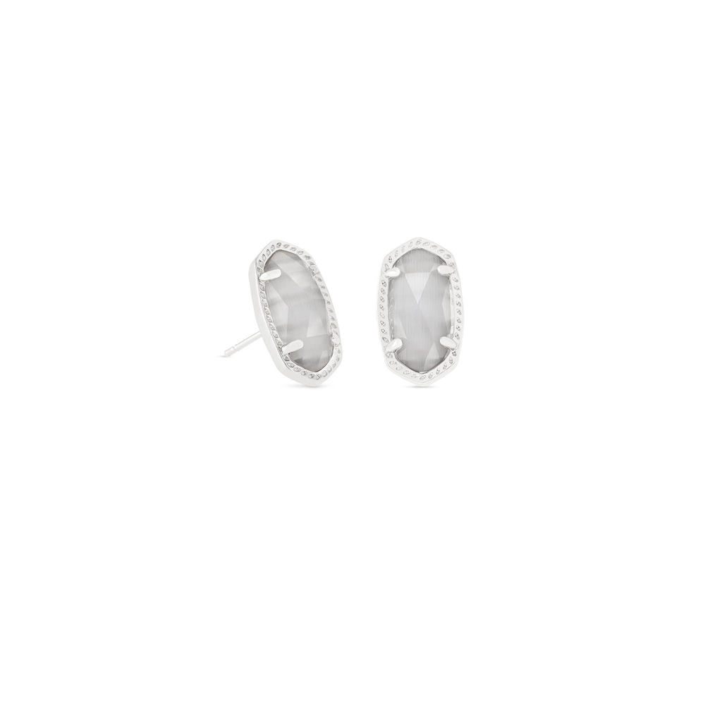 Kendra Scott Ellie Earrings in Silver & Slate Cat's Eye