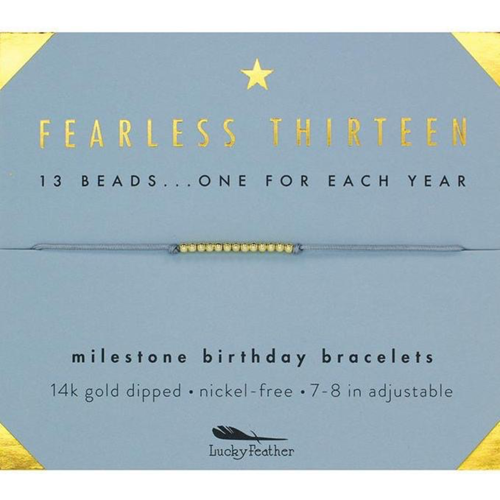 Milestone Birthday Bracelet Gold - Thirteen