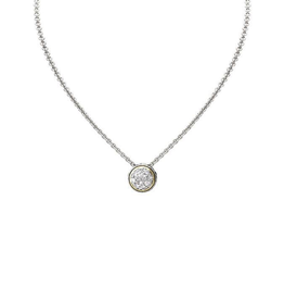 Oval Link Collection Lanna Solitaire Pavé Necklace