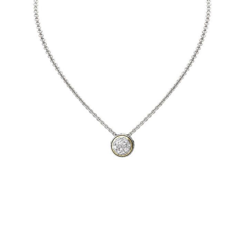 Oval Link Collection Lanna Solitaire Pavé Necklace
