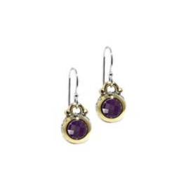 Oval Link Collection CZ Fish Hook Earrings - Amethyst