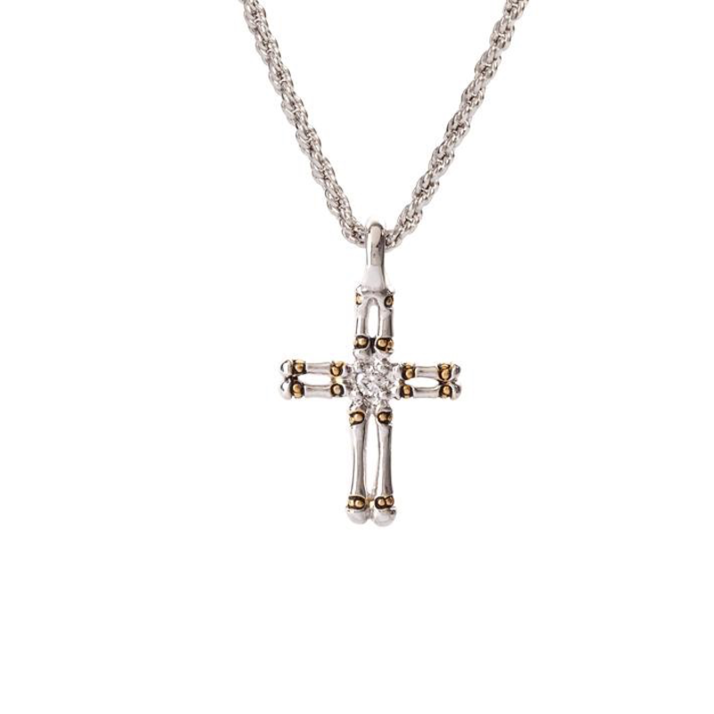 Canias Collection Double Row Cross with Chain