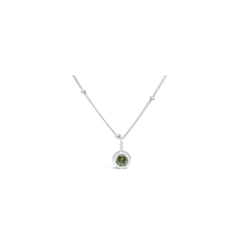 Stia Jewelry CZ Bezel Necklace - Peridot/August