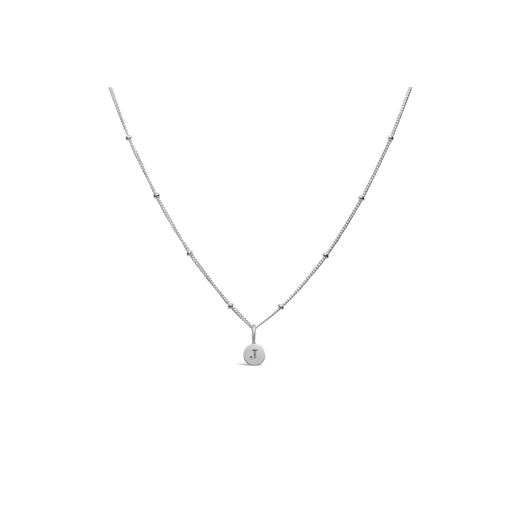 Stia Jewelry Love Letters - Mini Disk Letter Necklace/J