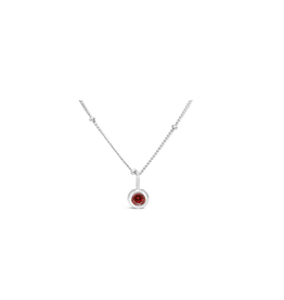 Stia Jewelry CZ Bezel Necklace - Garnet/January