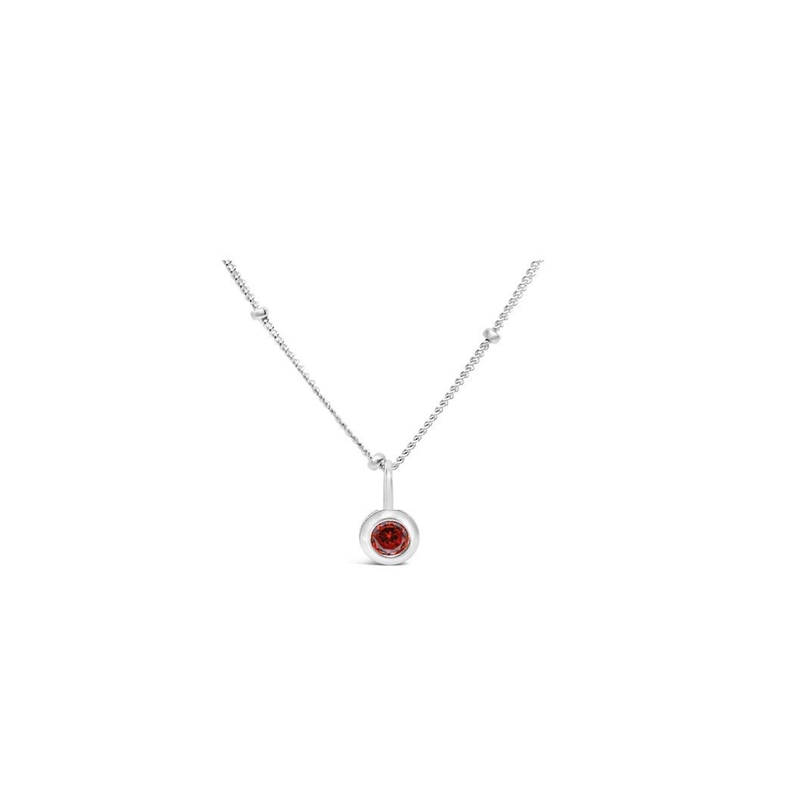 Stia Jewelry CZ Bezel Necklace - Garnet/January