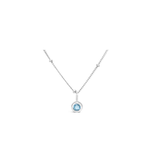 Stia Jewelry CZ Bezel Necklace - Aquamarine/March