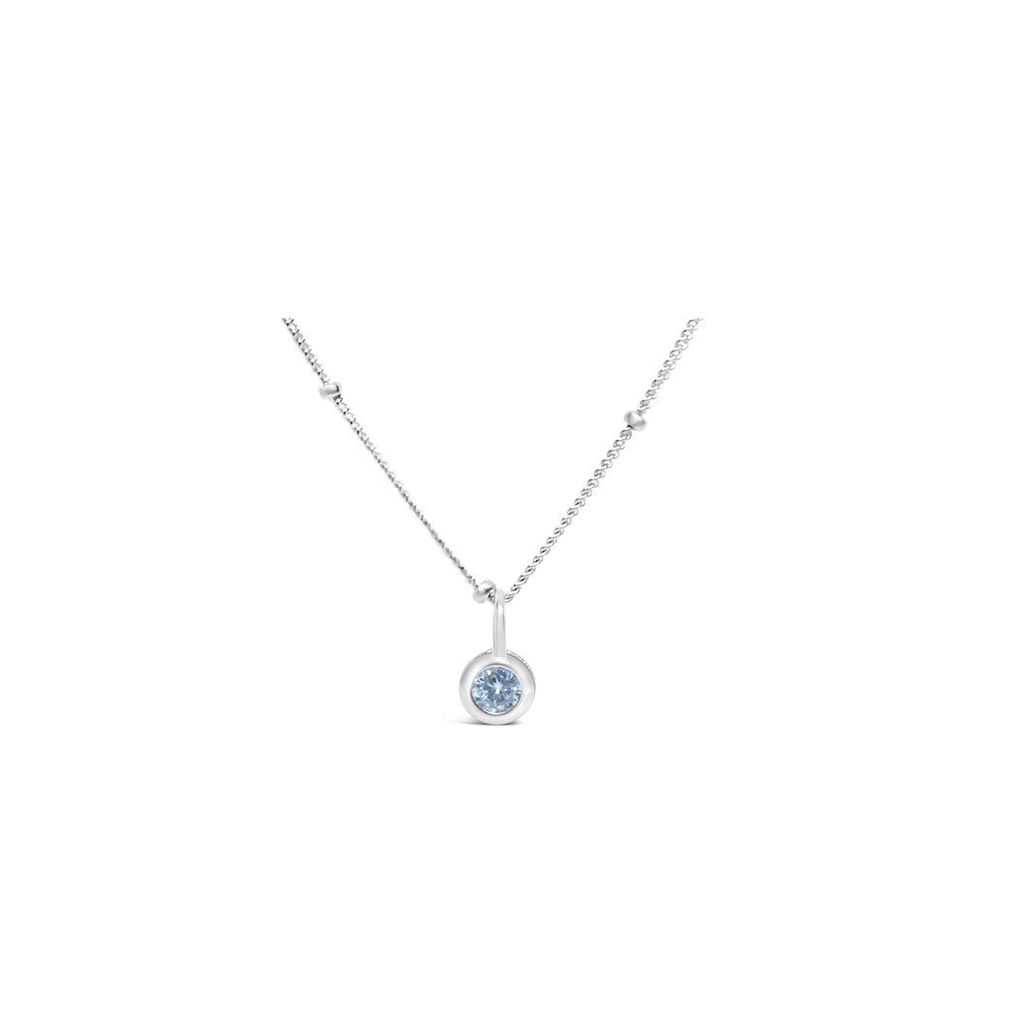 Stia Jewelry CZ Bezel Necklace - Clear Diamond/April