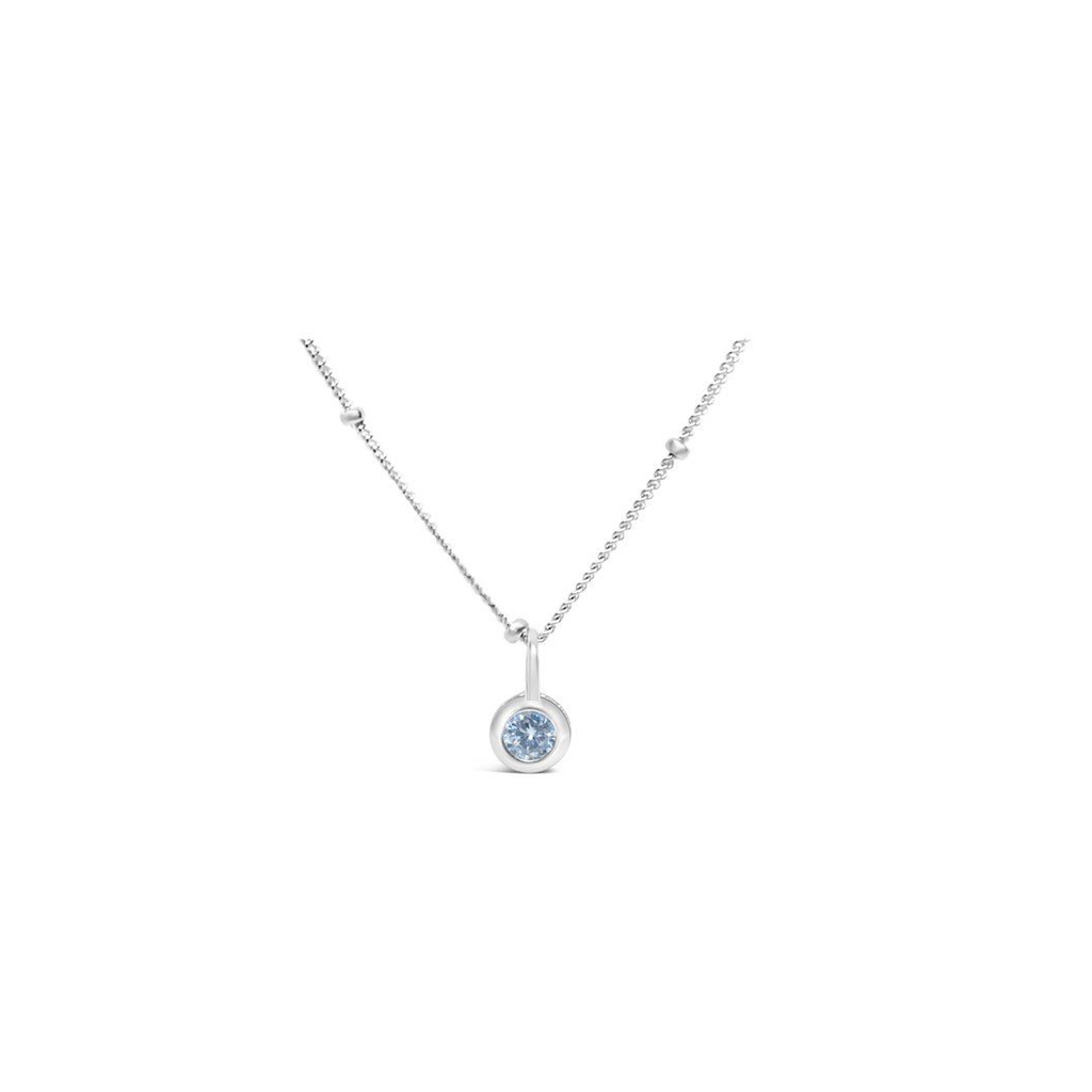 Stia Stia Jewelry CZ Bezel Necklace - Clear Diamond/April