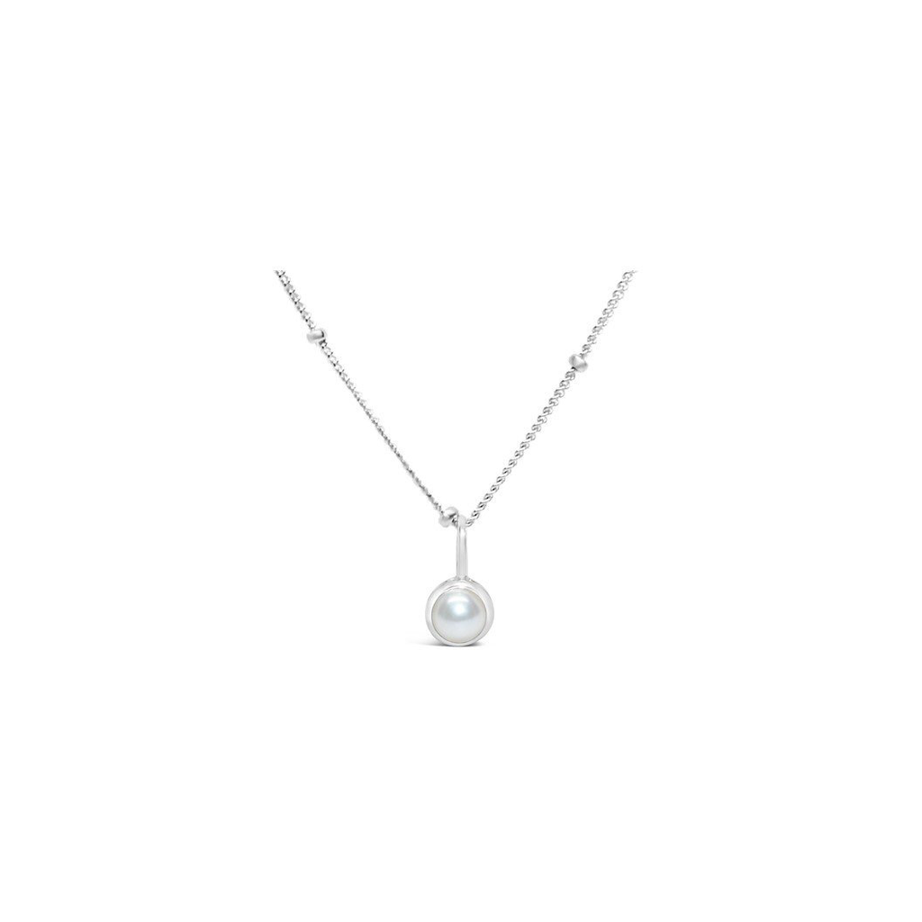 Stia Jewelry CZ Bezel Necklace - Pearl/June