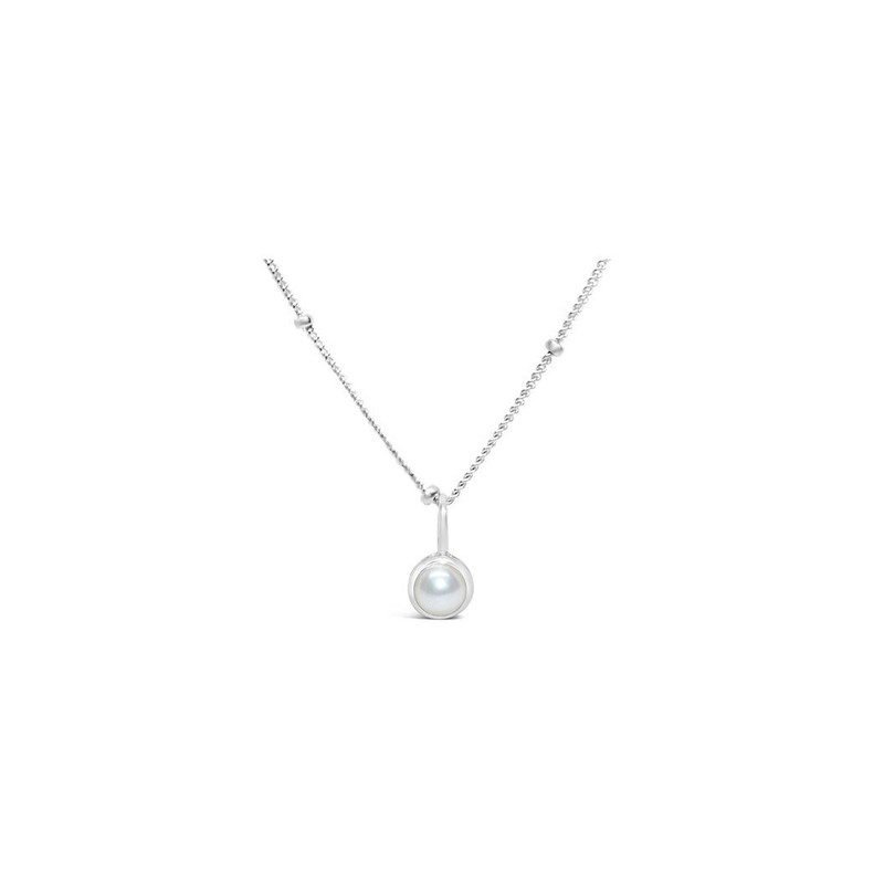 Stia Jewelry CZ Bezel Necklace - Pearl/June