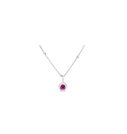 Stia Jewelry CZ Bezel Necklace - Ruby/July