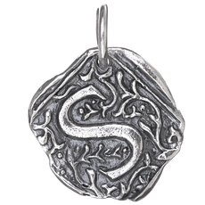 Waxing Poetic Waxing Poetic Square Insignia Charm- Silver- Letter S