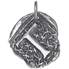 Waxing Poetic Square Insignia Charm- Silver- Letter T