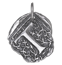 Waxing Poetic Square Insignia Charm- Silver- Letter T