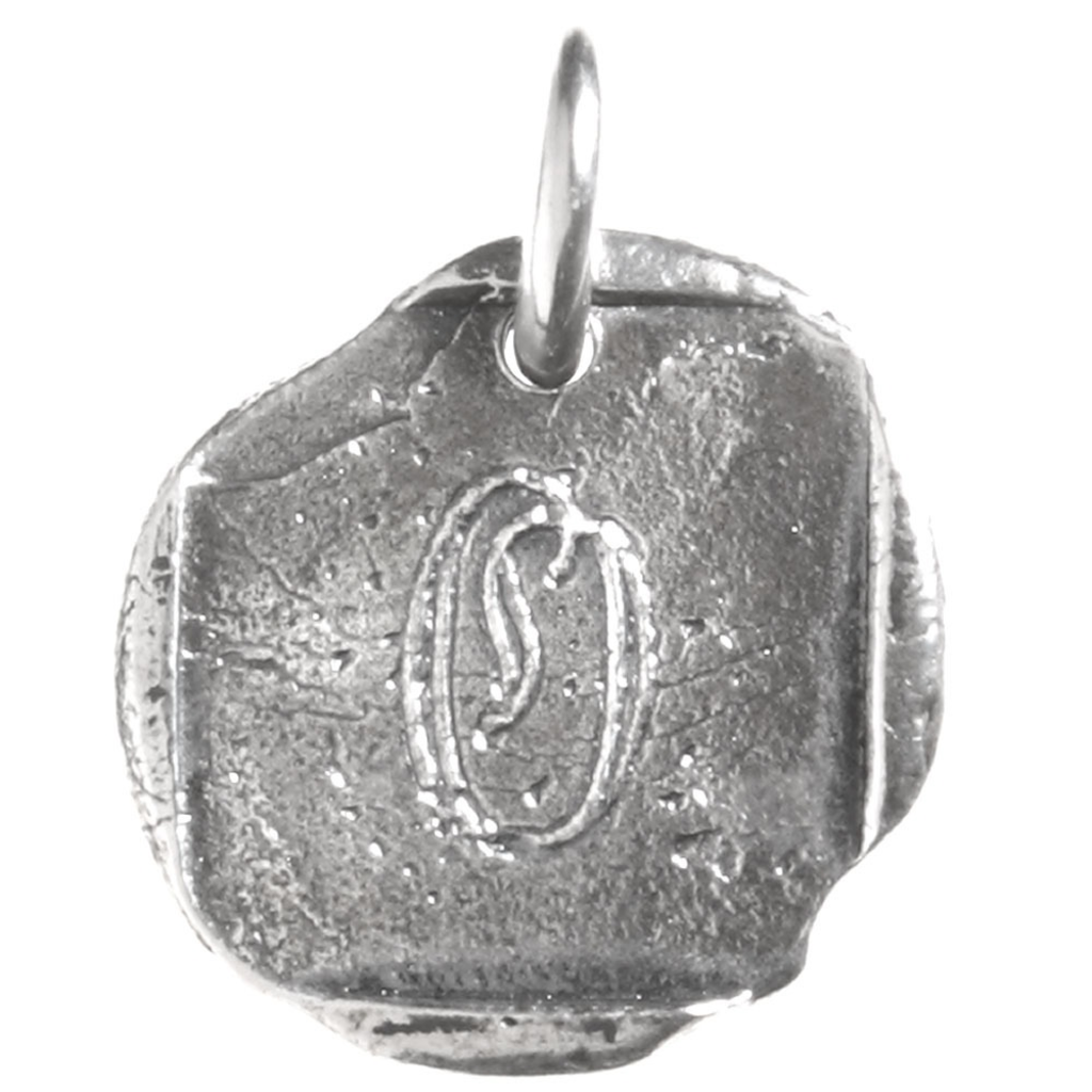 Waxing Poetic Baby Insignia Charm- Silver- Letter O