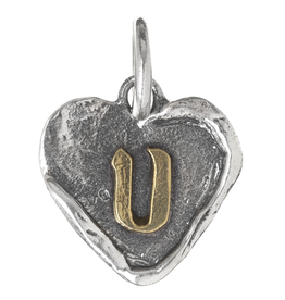 Waxing Poetic Heart Insignia-Brass/Silver-V