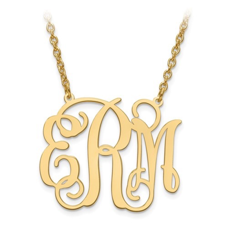 Gold Plated/Sterling Silver Monogram Necklace (1.25")