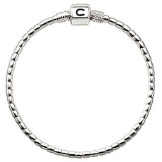 Chamilia Terrazzo  Silver Beaded Snap Bracelet (7.5 in.)-