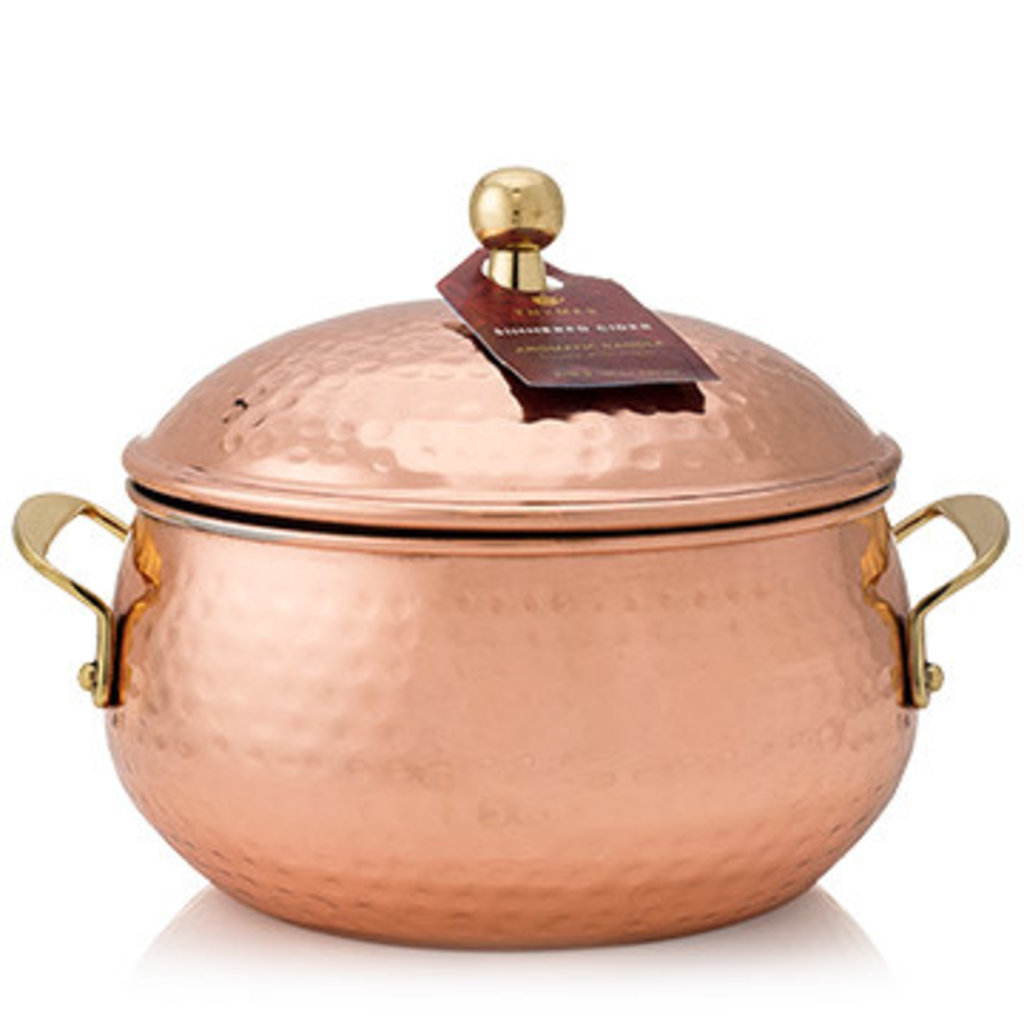 Thymes Simmered Cider 3-wick Poured Candle in Copper Pot