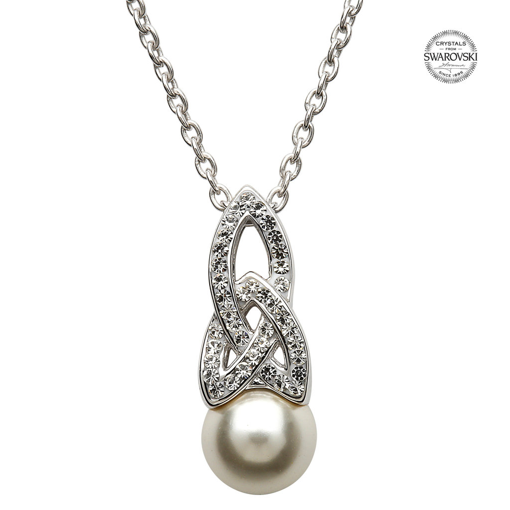 ShanOre ShanOre Celtic Pearl Necklace Adorned by Swarovski Crystals