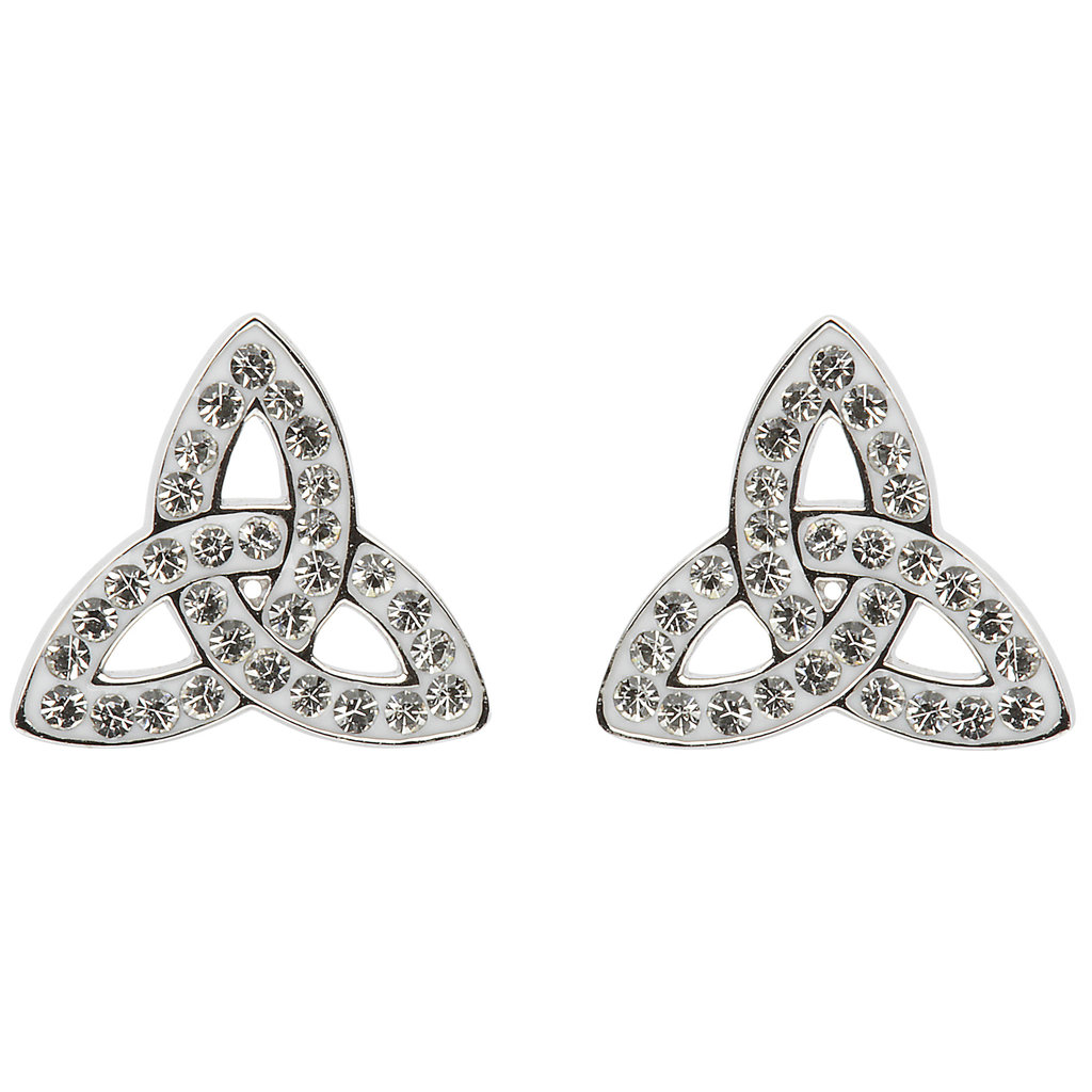 ShanOre ShanOre Trinity Knot Stud Earrings Adorned With Swarovski Crystals