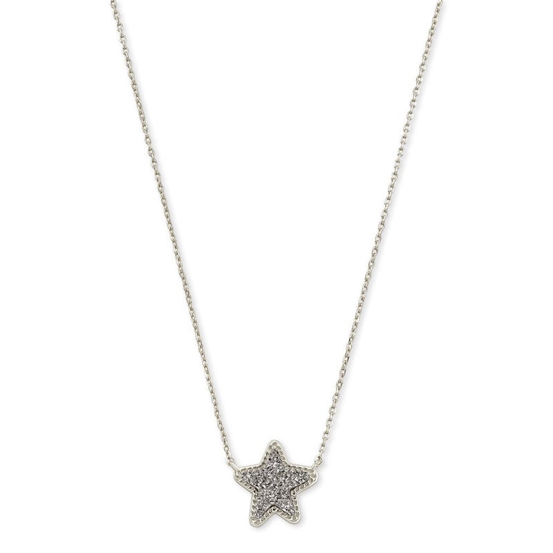 Kendra Scott Jae Star Pendant Rhod Platinum Drusy