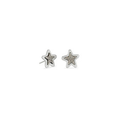 Kendra Scott Jae Star Stud Earrings in Silver Platinum Drusy