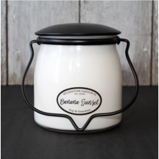 Milkhouse Candle Creamery Butter Jar 16 oz:  Banana Sunset