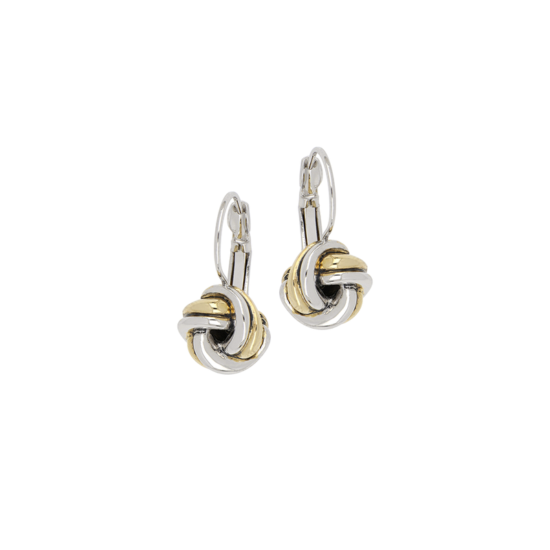 Infinity Knot Two Tone French Wire Earrings