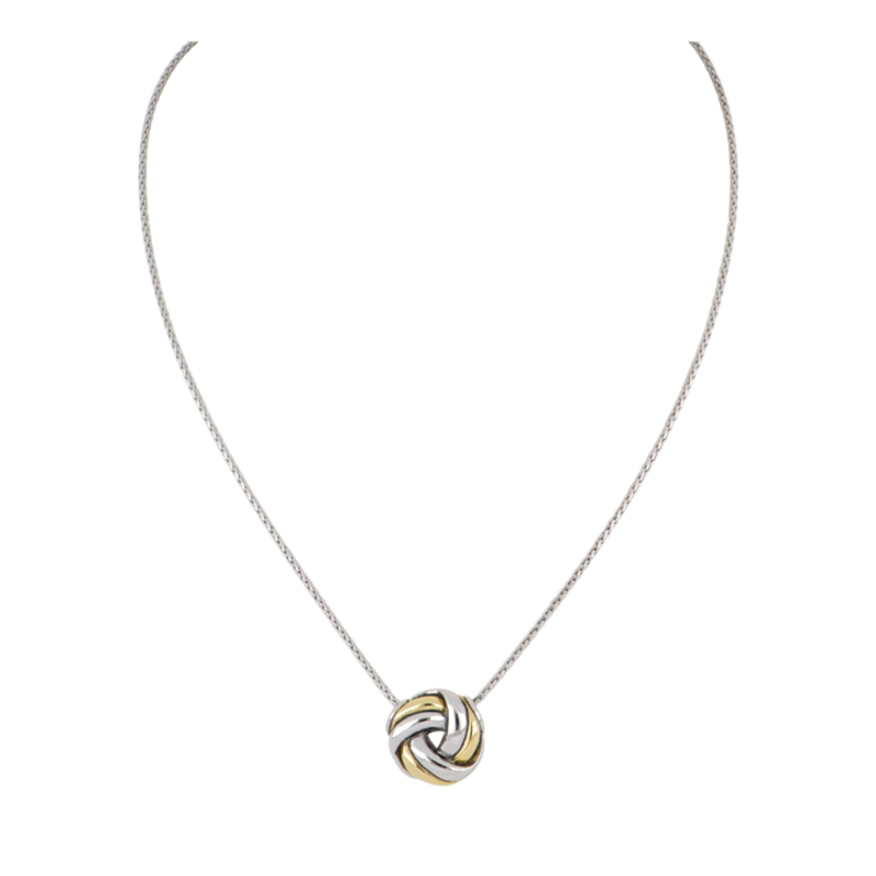 Infinity Knot Two Tone Slider Necklace