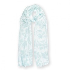 Katie Loxton Printed Scarf - Palm Leaf Print - White and Green