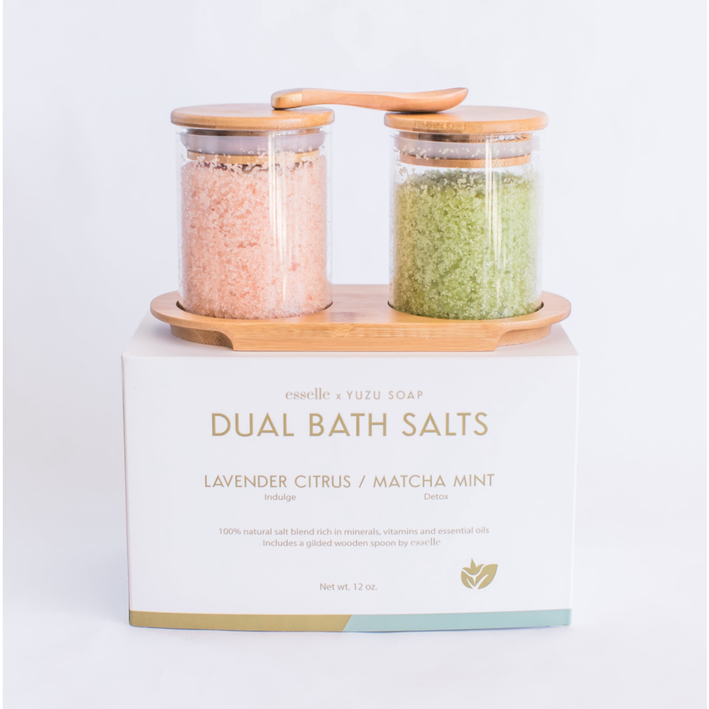 Yuzu Soap Yuzu Dual Bath Salt Set - Lavender Citrus & Matcha Mint