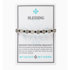 My Saint My Hero My Saint My Hero - Benedictine Blessing Bracelet - Silver/Sage