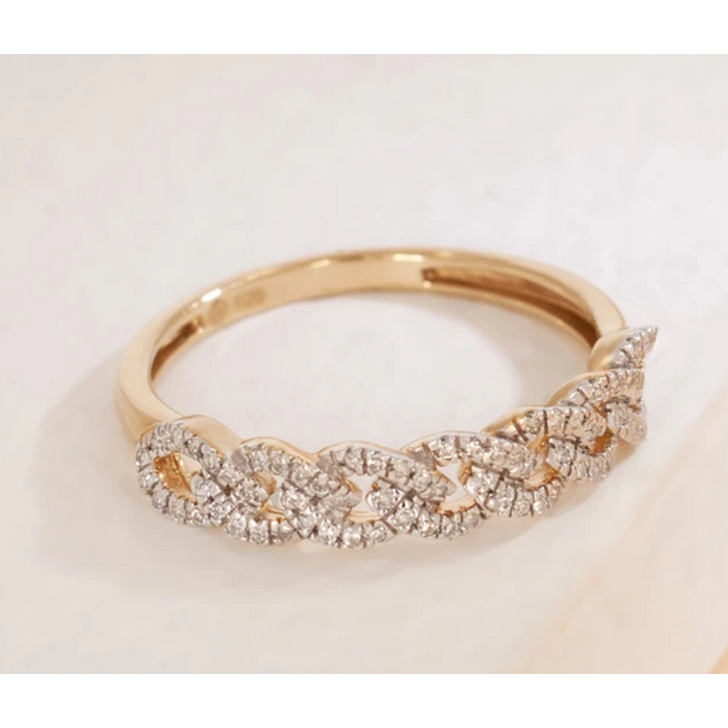 Ella Stein Braids for Days Ring .15 Diamond Weight - Gold - Size 7