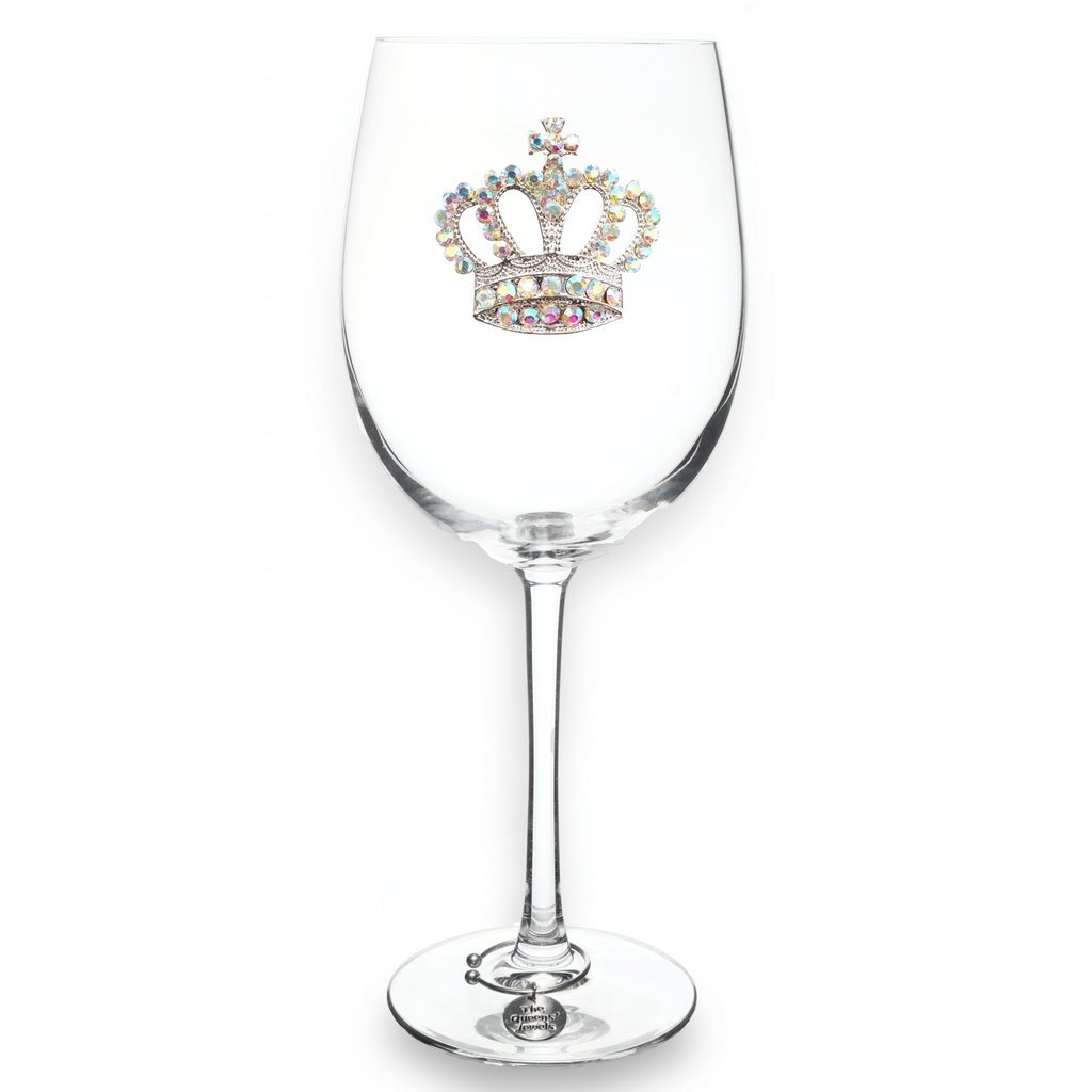 The Queen's Jewels Aurora Borealis Crown Stemmed Wine Glass