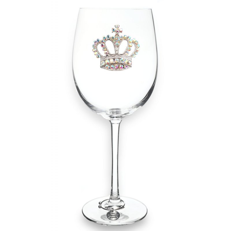 Aurora Borealis Crown Stemmed Wine Glass