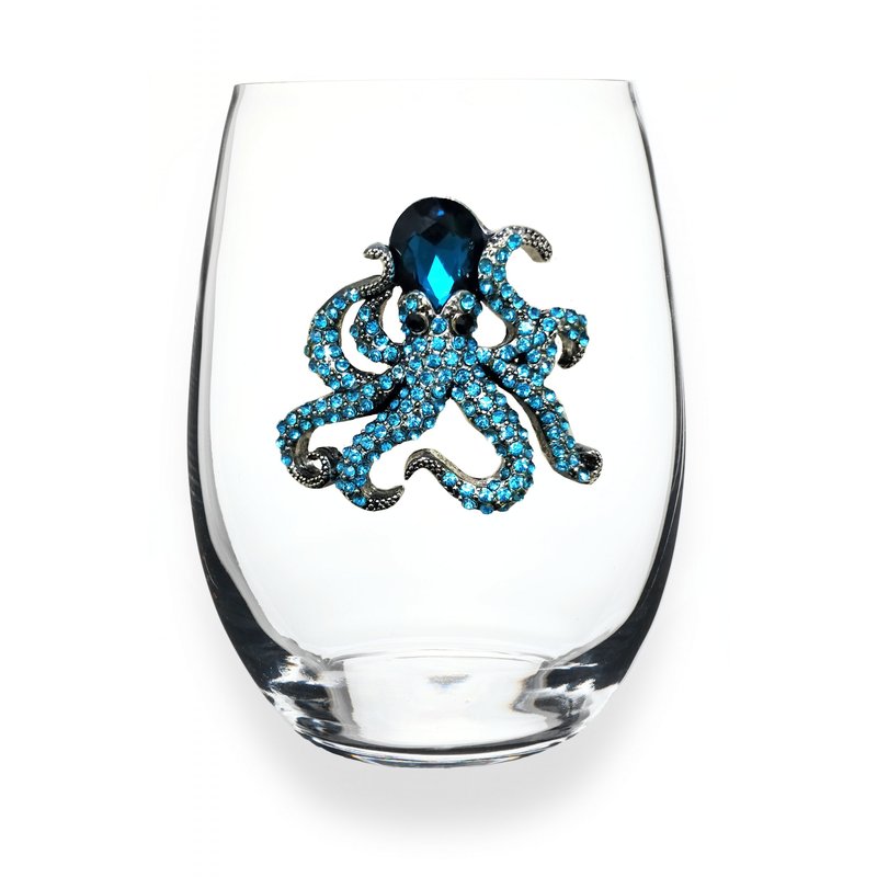 Octopus Stemless Wine Glass